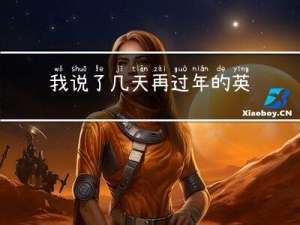 我说了几天再过年的英文