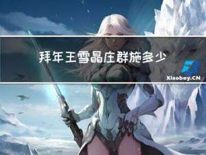 拜年王雪晶庄群施多少年
