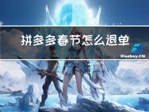 拼多多春节怎么退单