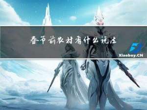 春节前农村有什么说法