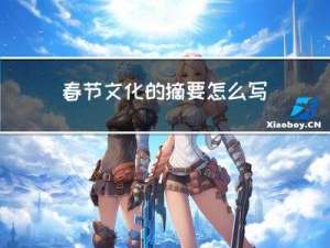 春节文化的摘要怎么写
