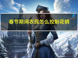 春节期间农民怎么控制花销