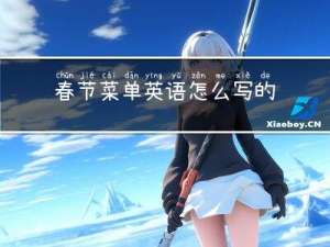 春节菜单英语怎么写的