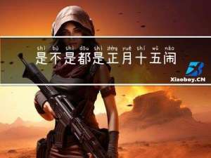 是不是都是正月十五闹元宵