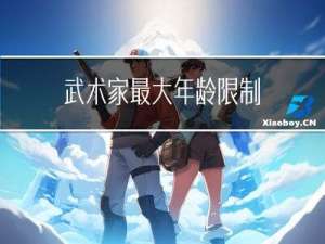 武术家最大年龄限制