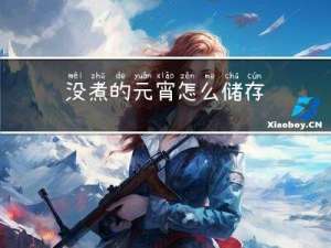 没煮的元宵怎么储存