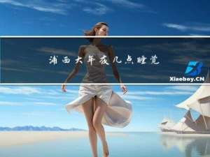 浦西大年夜几点睡觉