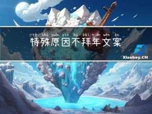 特殊原因不拜年文案