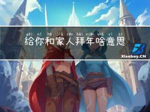 给你和家人拜年啥意思