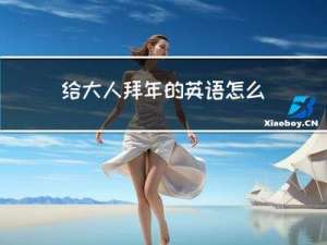 给大人拜年的英语怎么写