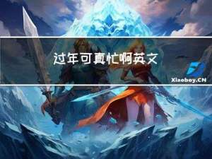 过年可真忙啊英文