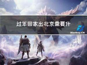 过年回家出北京需要什么