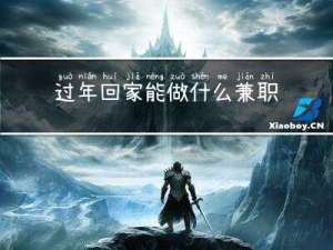 过年回家能做什么兼职呢