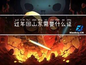 过年回山东需要什么证明