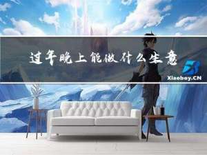 过年晚上能做什么生意