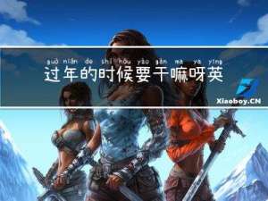 过年的时候要干嘛呀英语