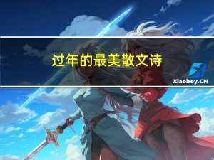 过年的最美散文诗