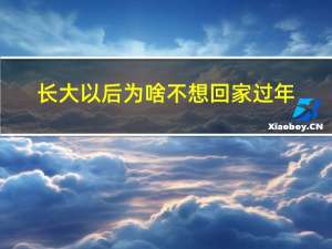 长大以后为啥不想回家过年