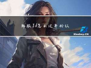 韩服Id怎么过年龄认证