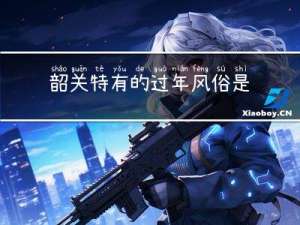 韶关特有的过年风俗是什么