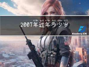2007年过年多少岁