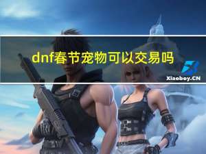 dnf春节宠物可以交易吗