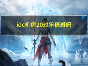 idc机房 过年值班吗