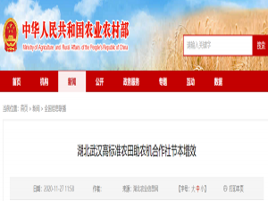 湖北武汉高标准农田农机合作社的成本节约与增效