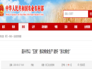 嘉兴市以“五好”促进粮食生产，打造“浙北粮仓”