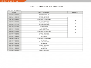 陕西广播电台节目单