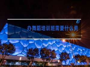 办舞蹈培训班需要什么资质