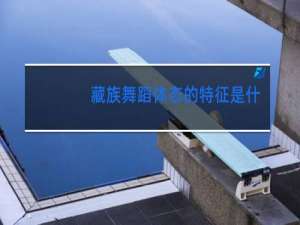 藏族舞蹈体态的特征是什么