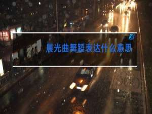 晨光曲舞蹈表达什么意思