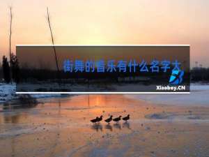 街舞的音乐有什么名字大全集