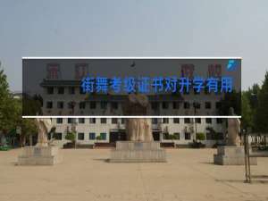 街舞考级证书对升学有用么