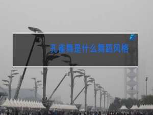 孔雀舞是什么舞蹈风格