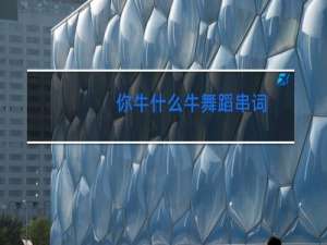 你牛什么牛舞蹈串词