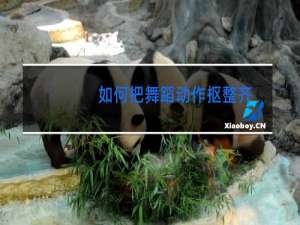 如何把舞蹈动作抠整齐