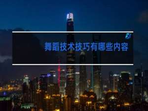 舞蹈技术技巧有哪些内容