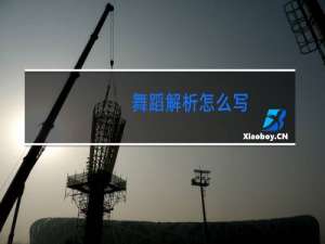 舞蹈解析怎么写