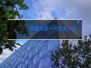 舞蹈考级一共有多少级