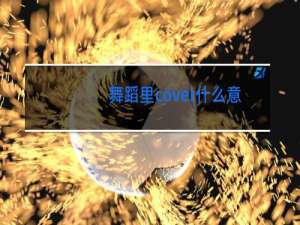 舞蹈里cover什么意思