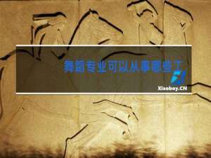 舞蹈专业可以从事哪些工作