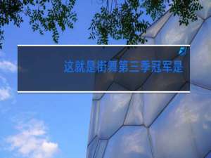 这就是街舞第三季冠军是谁的战队