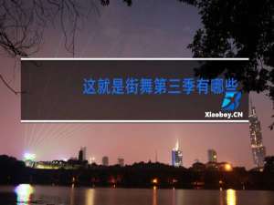 这就是街舞第三季有哪些人