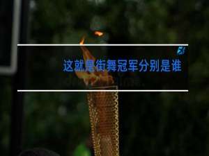 这就是街舞冠军分别是谁