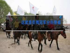 这就是街舞冠军分别是谁