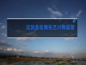 这就是街舞张艺兴舞蹈是什么舞种