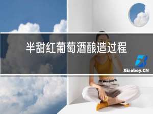 半甜红葡萄酒酿造过程