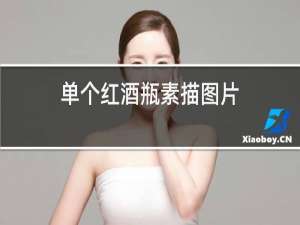 单个红酒瓶素描图片
